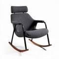 Schommelstoel met stoffen bekleding en houten vloeren 80 x 70 x 90cm
