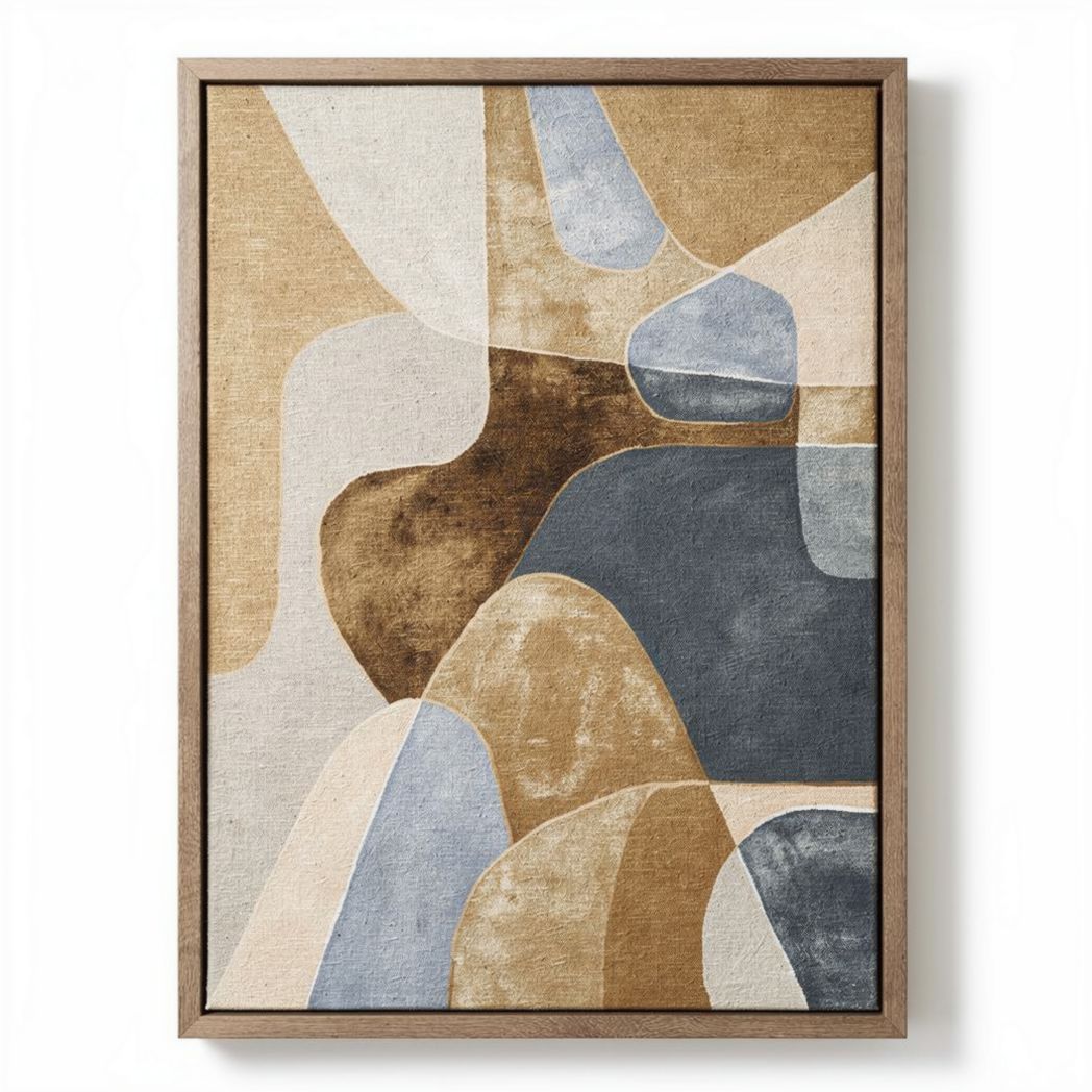 Houten dienblad met abstracte patronen in natuurlijke kleuren 25 x 20 x 2cm