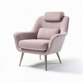 Lichte roze comfortabele fauteuil met metalen poten en kussens 80 x 80 x 100cm